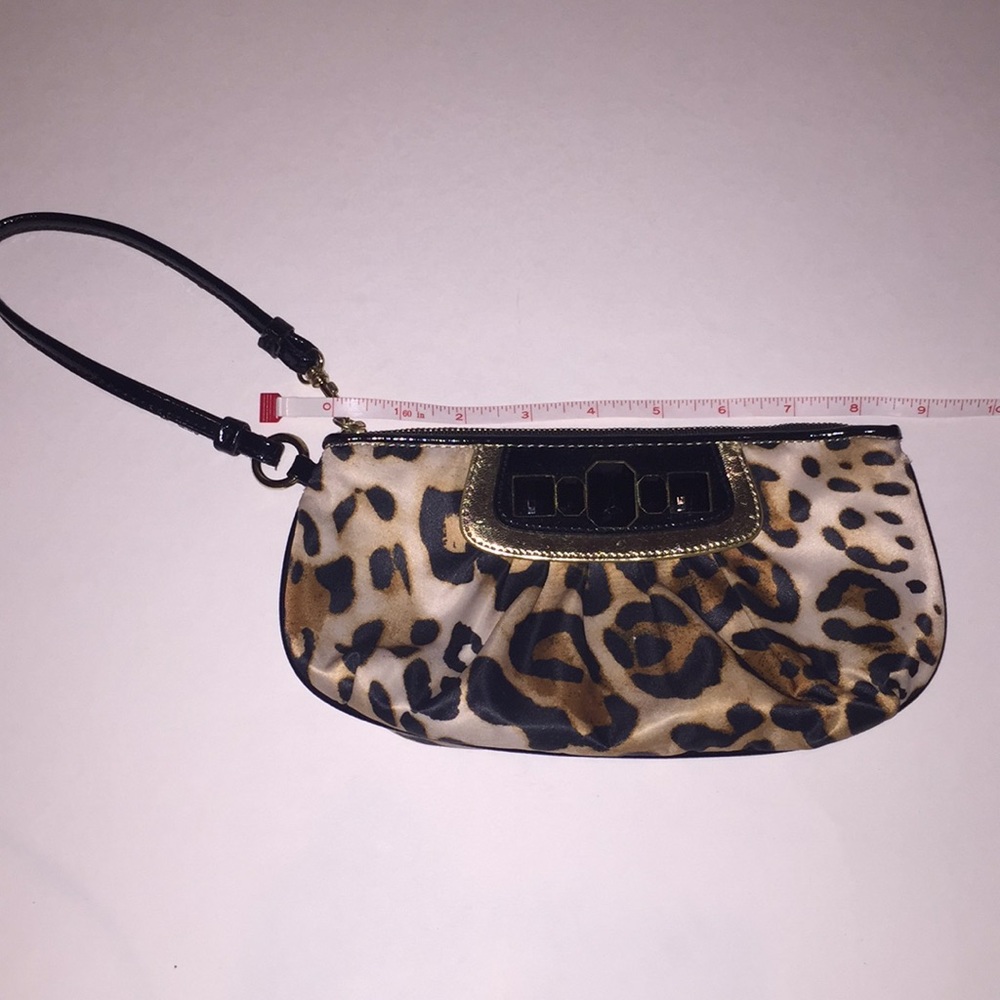 Leopard print wristlet